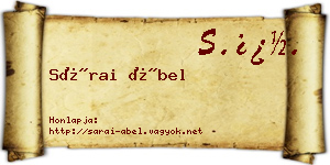 Sárai Ábel névjegykártya